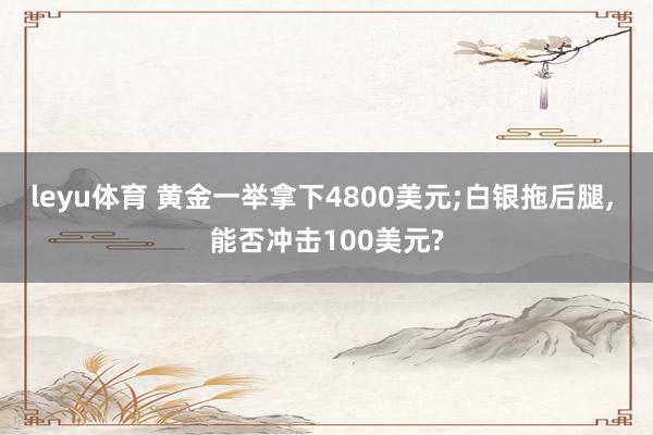 leyu体育 黄金一举拿下4800美元;白银拖后腿, 能否冲击100美元?