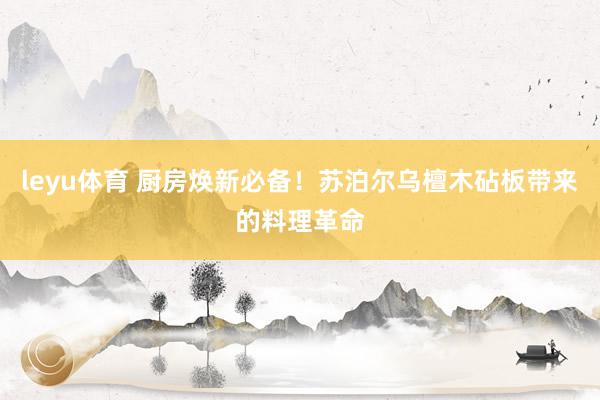 leyu体育 厨房焕新必备！苏泊尔乌檀木砧板带来的料理革命