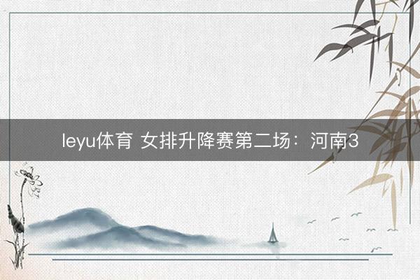 leyu体育 女排升降赛第二场：河南3