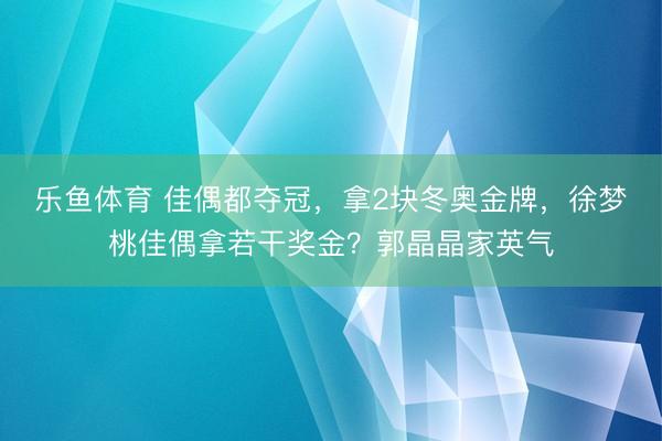 乐鱼体育 佳偶都夺冠,拿2块冬奥金牌,徐梦桃佳偶拿若干奖金?郭晶晶家英气